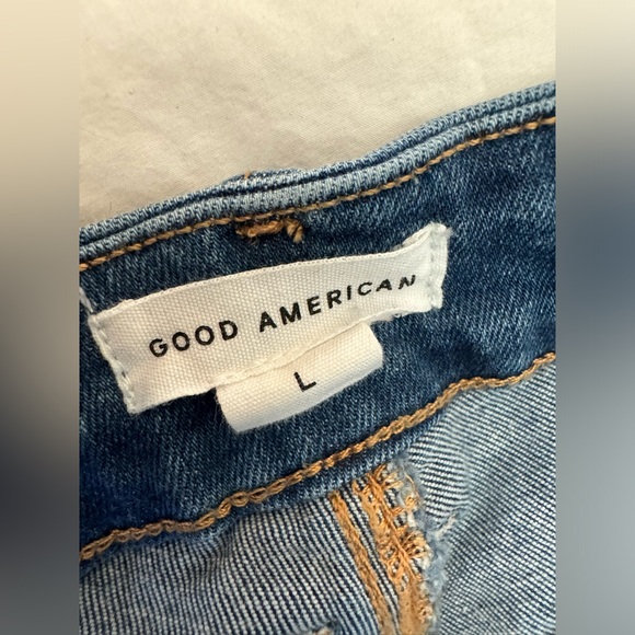 GOOD AMERICAN Power Stretch Pull-On Flare Jeans - Indigo              Size L - Picture 5 of 8